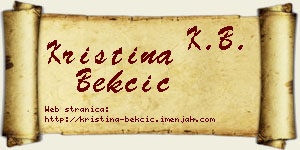 Kristina Bekčić vizit kartica